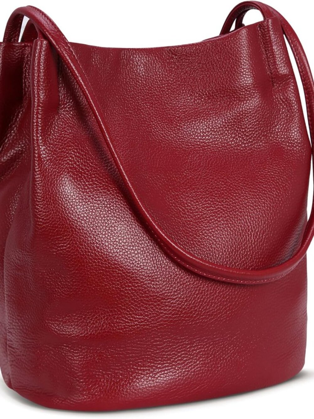 Genuine Leather Tote Bucket Bags Hobo Shoulder Bags Purse and Handbags for Women